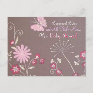 Postal De Invitación El prado Baby Shower de la mariposa invita