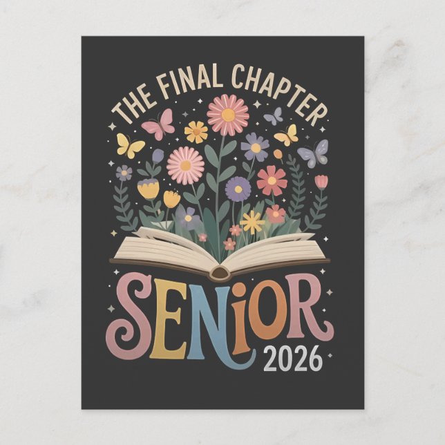 Postal De Invitación El último capítulo de la florecimiento de la gradu (Anverso)