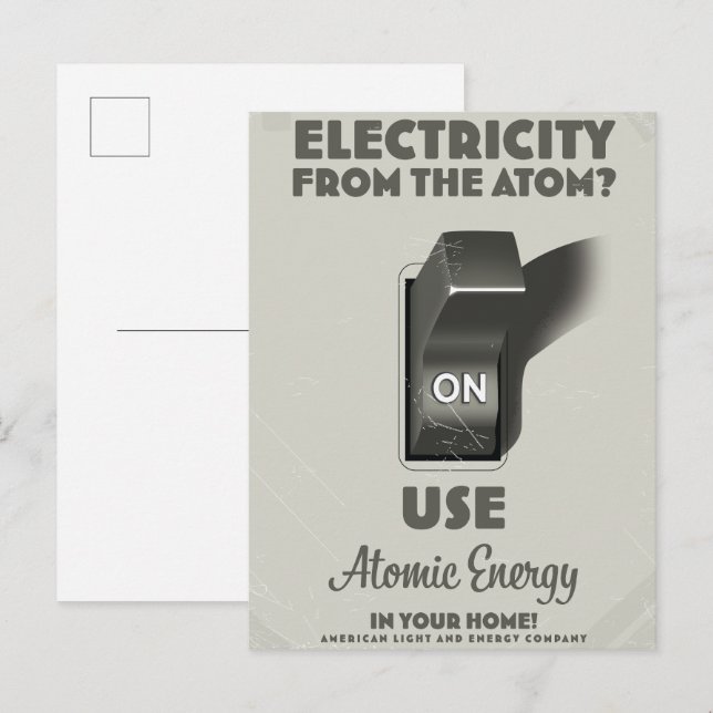 Postal De Invitación Electricidad del Átomo (Anverso / Reverso)