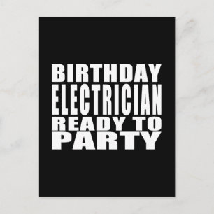Postal De Invitación Electricistas: Electricista del cumpleaños listo