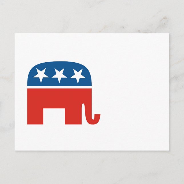 Postal De Invitación elefante fiesta republicano de estados unidos (Anverso)