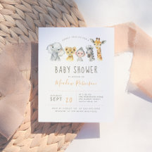 Elefante moderno Baby Shower: animales de la jungl
