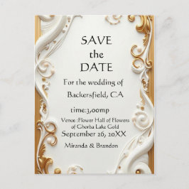 Postal De Invitación "Elegant Golden Botanical Wedding Invitation - Foi
