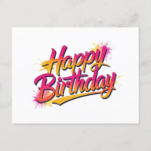 Postal De Invitación Elegant Happy Birthday Invitation