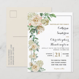 Postal De Invitación Elegante acuarela Floral Boda botánico