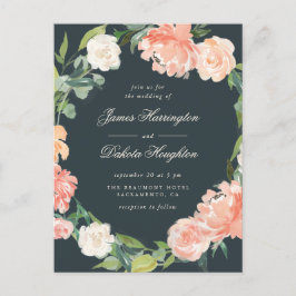 Postal De Invitación Elegante Boda de acuarela y eucalipto