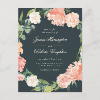 Postal De Invitación Elegante Boda de acuarela y eucalipto