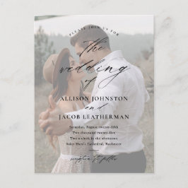 Postal De Invitación Elegante Boda de Escritura Fotográfica