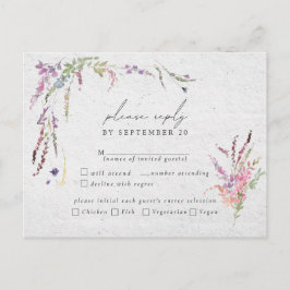 Postal De Invitación Elegante Boda de flores silvestres moderno RSVP