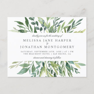 Postal De Invitación Elegante Boda de Verdor de Primavera