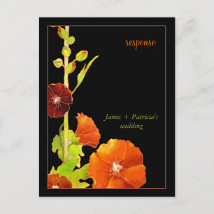 Postal De Invitación Elegante Boda Floral Hollyhock RSVP