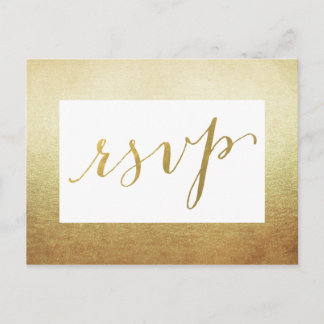 Postal De Invitación Elegante borde Relieve metalizado dorado falso mat