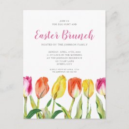 Postal De Invitación Elegante Brunch Floral Floral de Pascua