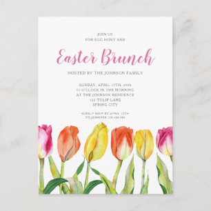 Postal De Invitación Elegante Brunch Floral Floral de Pascua
