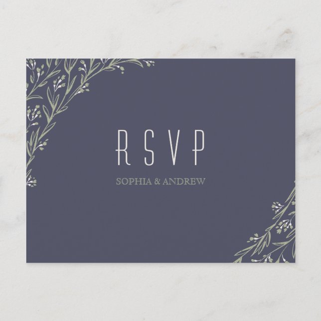 Postal De Invitación Elegante chalé floral de boda rústica RSVP (Anverso)