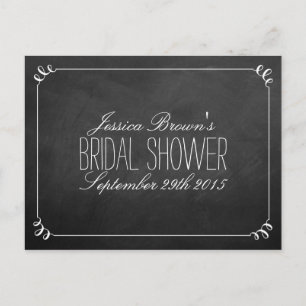 Postal De Invitación Elegante Chalkboard Bridal Shower Recetales