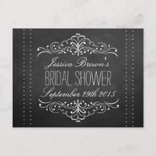 Postal De Invitación Elegante Chalkboard Bridal Shower Recetales