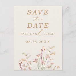 Postal De Invitación Elegante Charm Wild Flower Wedding Save The Date