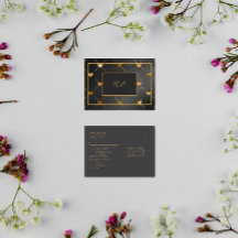 Elegante Corazones Negro y Oro RSVP