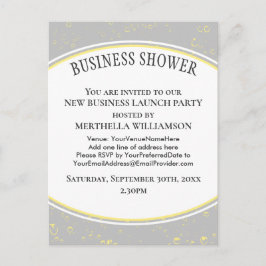 Postal De Invitación Elegante ducha de negocios gris