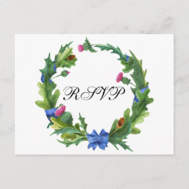 Postal De Invitación Elegante escocés Thistle Boda Meal Choice RSVP