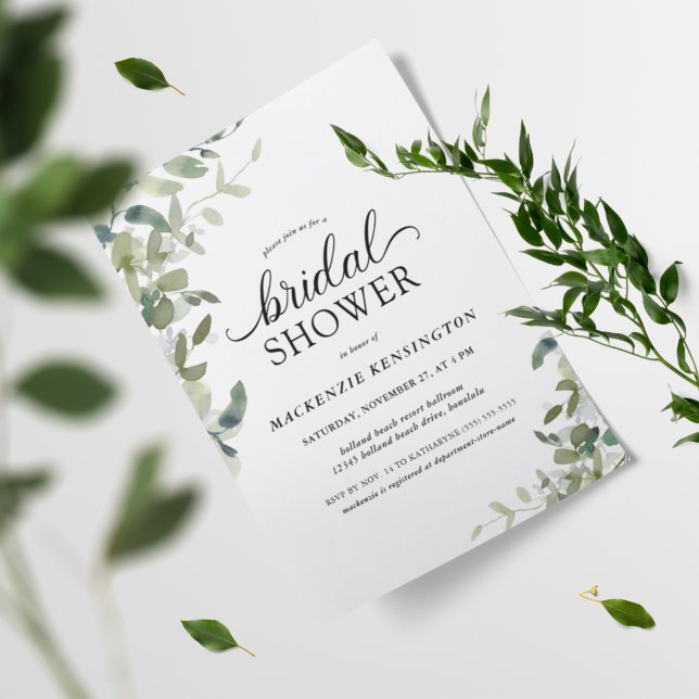 Postal De Invitación Elegante Eucalyptus Greenery Bridal Shower (Subido por el creador)