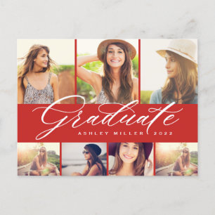 Postal De Invitación Elegante Fiesta de Collage de fotos graduado de ca
