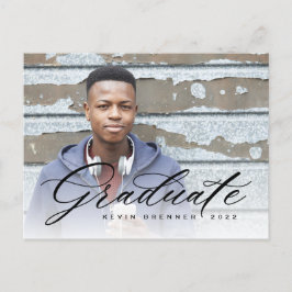 Postal De Invitación Elegante Fiesta de fotografía de graduado de calig
