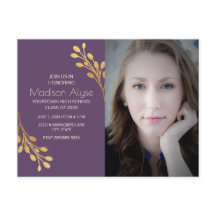 Elegante fiesta de graduación de fotos en morado y