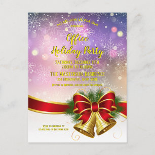 Postal De Invitación Elegante Fiesta de la Compañía de Oro Púrpura