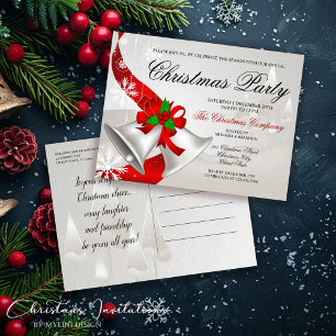 Postal De Invitación Elegante Fiesta de los Navidades de las campanas r