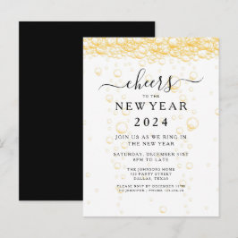 Postal De Invitación Elegante Fiesta de Nochevieja Fizz