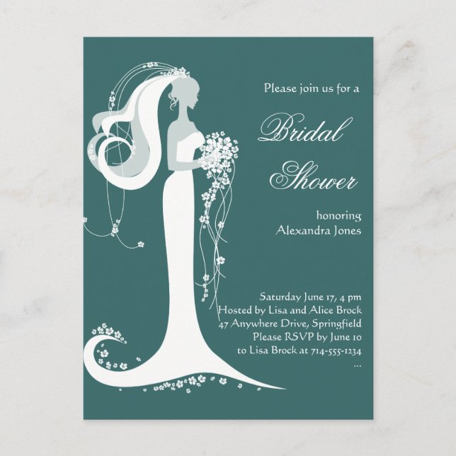Postal De Invitación Elegante fiesta de novias con ducha (Anverso)