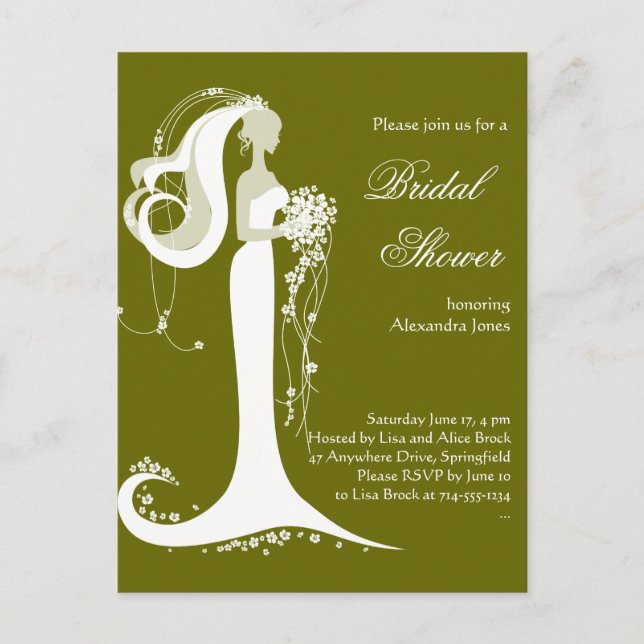 Postal De Invitación Elegante fiesta de novias con ducha (Anverso)