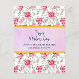 Postal De Invitación Elegante Floral Acuarela para Feliz Día de la Madr