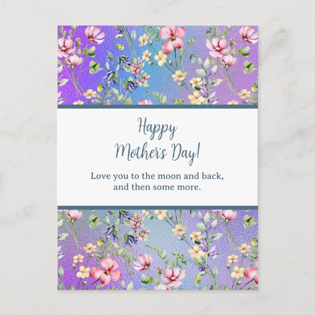 Postal De Invitación Elegante Floral Acuarela para Feliz Día de la Madr (Anverso)