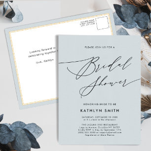 Postal De Invitación Elegante guión Minimalista moderno ducha de novias