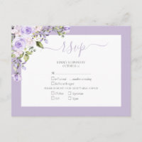 Elegante Lilac Lavanda Rústica Boda de encaje RSVP