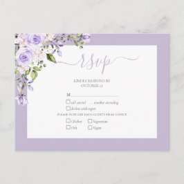 Postal De Invitación Elegante Lilac Lavanda Rústica Boda de encaje RSVP
