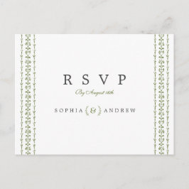 Postal De Invitación Elegante matrimonio clásico vintage RSVP