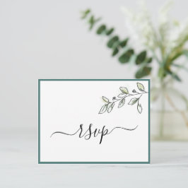 Postal De Invitación Elegante Piso Moderno Verde Botánico RSVP