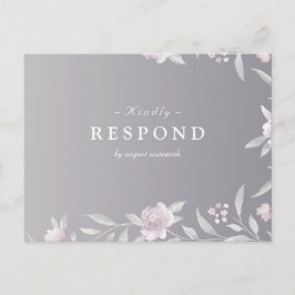 Postal De Invitación Elegante plata floral Chinoiserie Wedding RSVP