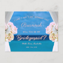 Elegante Playa Floral Oceánica Rosegold Bridesmaid