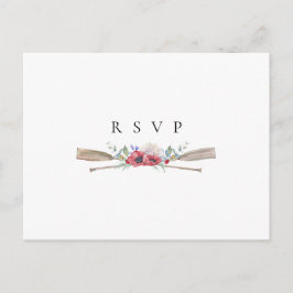 Postal De Invitación Elegante Remo Floral Boda RSVP Solicitud de Canció