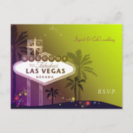 Postal De Invitación Elegante RSVP de Boda de Las Vegas Nevada