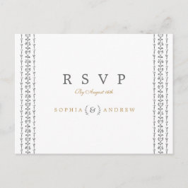 Postal De Invitación Elegante RSVP de boda rústica y rústica