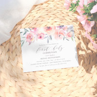 Elegante Rubor Flores rosas primera comunión sagra