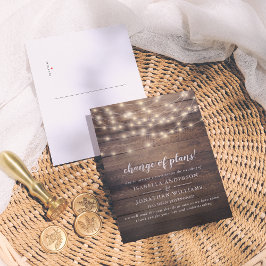 Postal De Invitación Elegante Script Cambio De Planes De Boda De País