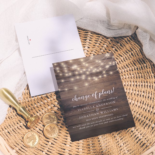 Postal De Invitación Elegante Script Cambio De Planes De Boda De País (Subido por el creador)