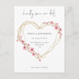 Postal De Invitación Elegante Script Sakura Cherry Blossom Guardar La F